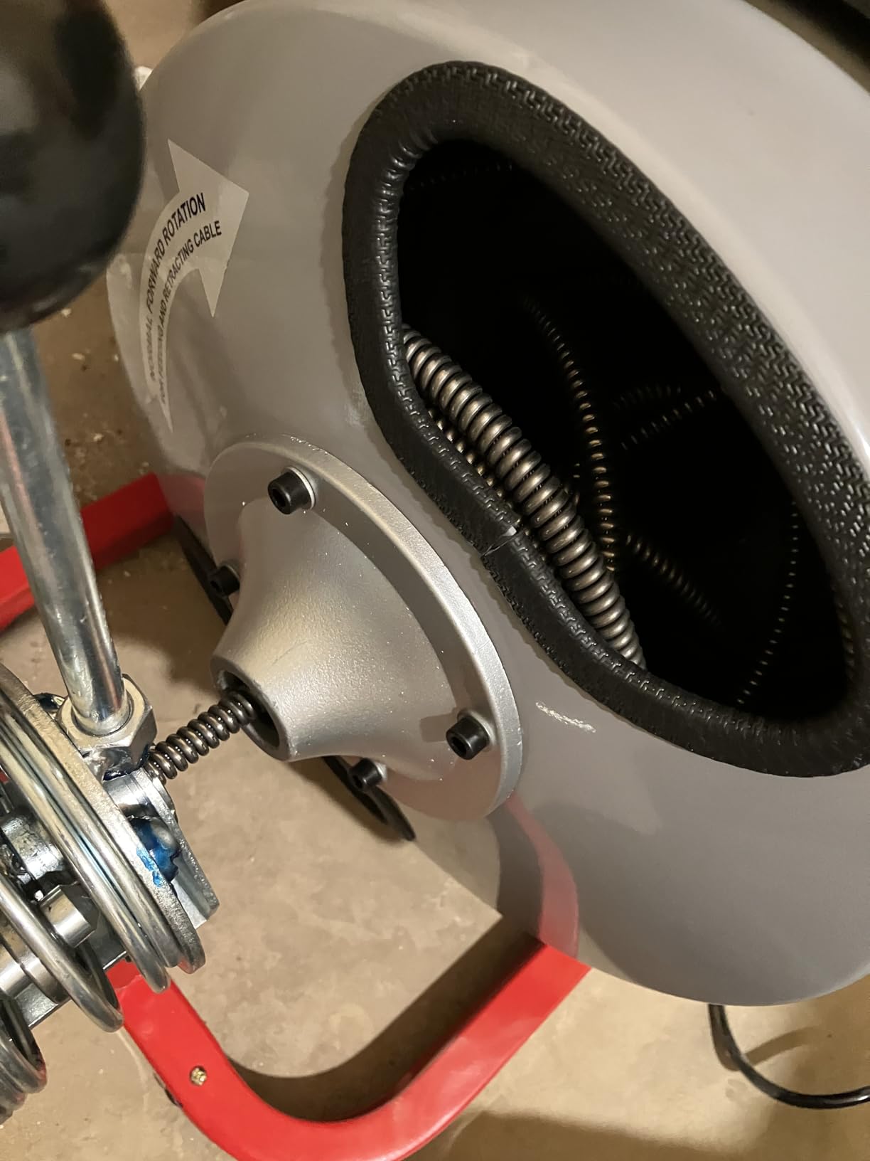 Albott 100 FT x 1/2 Inch Electric Drain Cleaner Machine | Auto-Feed Sewer Snake Auger for 1-4 Inch Pipes, with 10 Cutters, Wheels and Foot Switch, Gray/Red customer photo 2