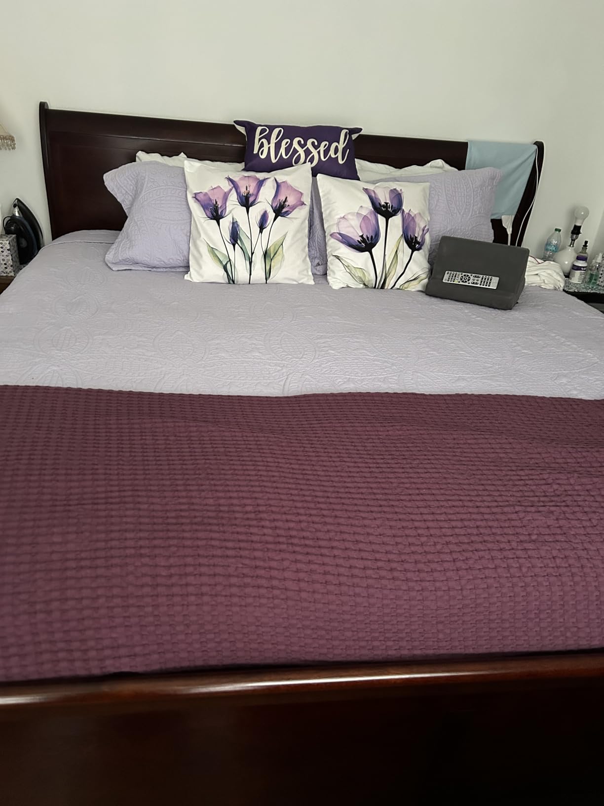 Elegant Comfort Premium 100% Cotton Waffle Blanket - Lightweight Breathable Waffle Weave Bed Blanket - Soft and Warm All Season Blanket for Couch, Sofa and Bed, King Size 90x108 Inches, Sage customer photo 1