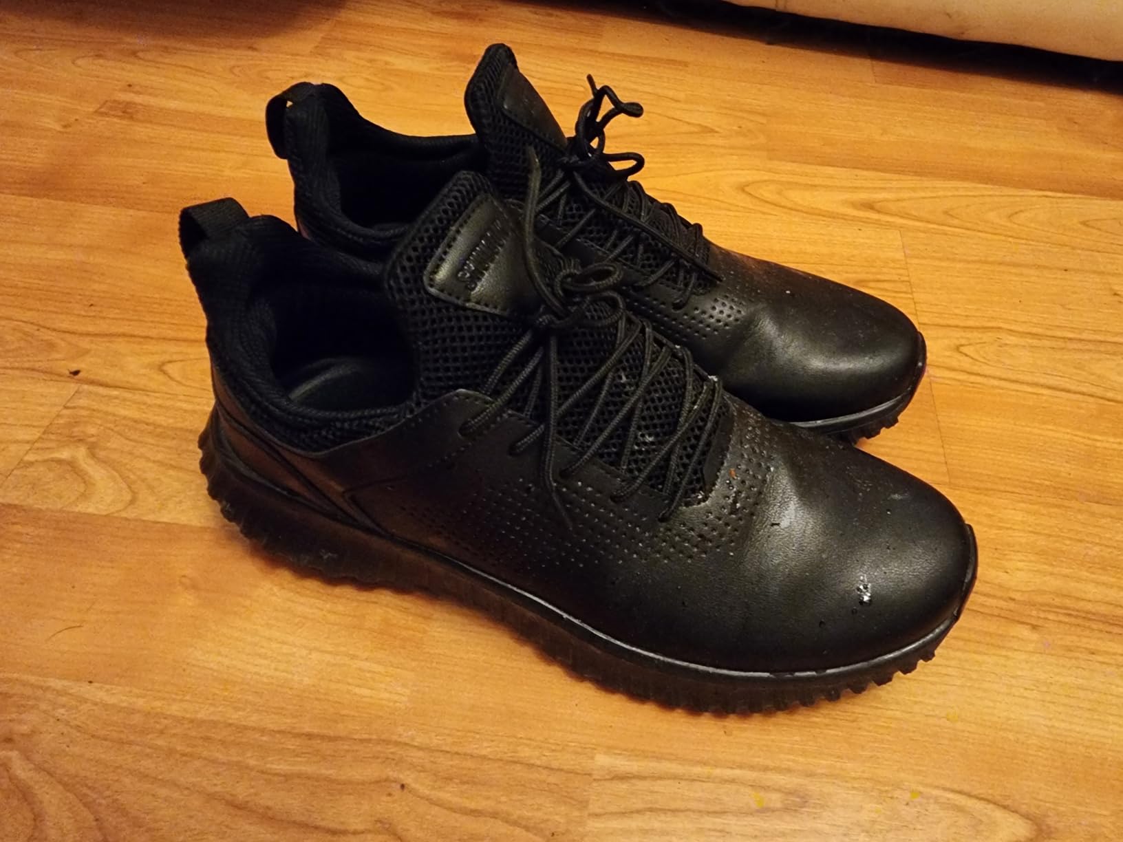 SHULOOK Men's Non Slip Work Shoes Kitchen Restaurant Chef Sneakers Black | Waterproof Slip Resistant Food Service Slip On Walking Shoes Lightweight Comfortable Nursing Working Dress Footwear Lace Up customer photo 1