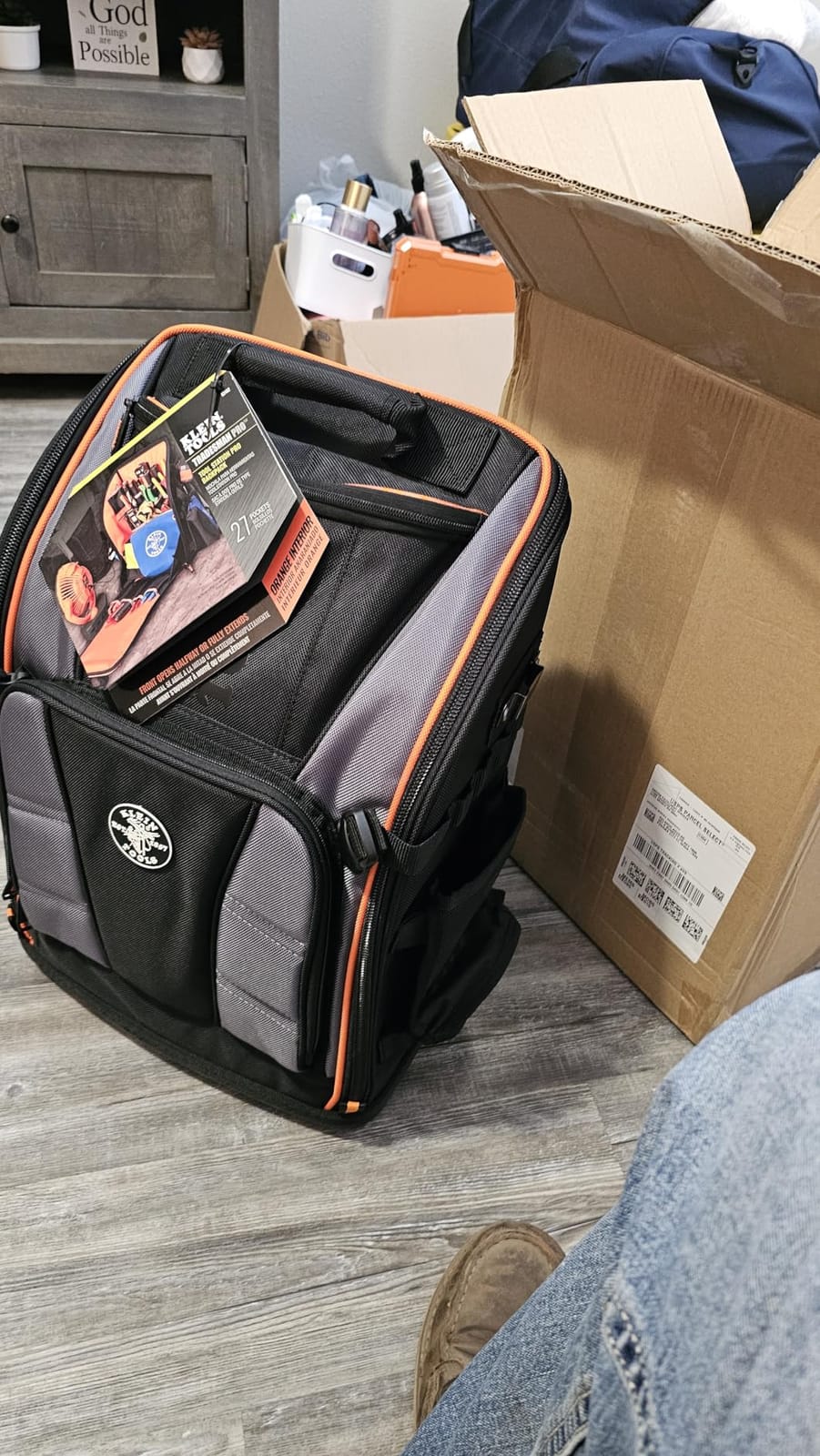 Klein Tools 62482 Tool Backpack, Tool-Station Pro Heavy-Duty Organizer with 27 Pockets, Large Interior, Molded Bottom, Electrician Tool Bag customer photo 1