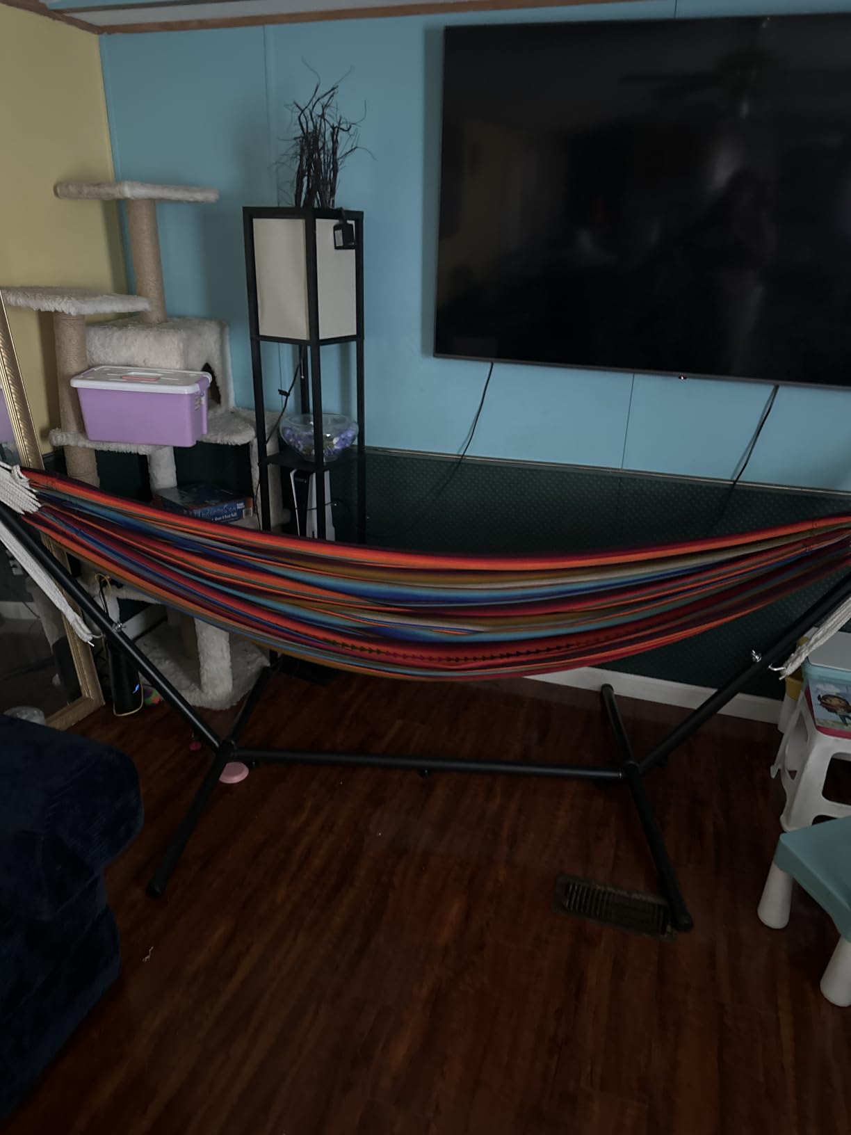 Lazy Daze Portable Hammock with Stand, Free Standing Hammocks for Indoor Outdoor Patio Yard, Has a Carrying Bag and Pillow, 9ft Hamacas Heavy Duty 2 Person Amaca 450 lbs Capacity(Light Gray) customer photo 2