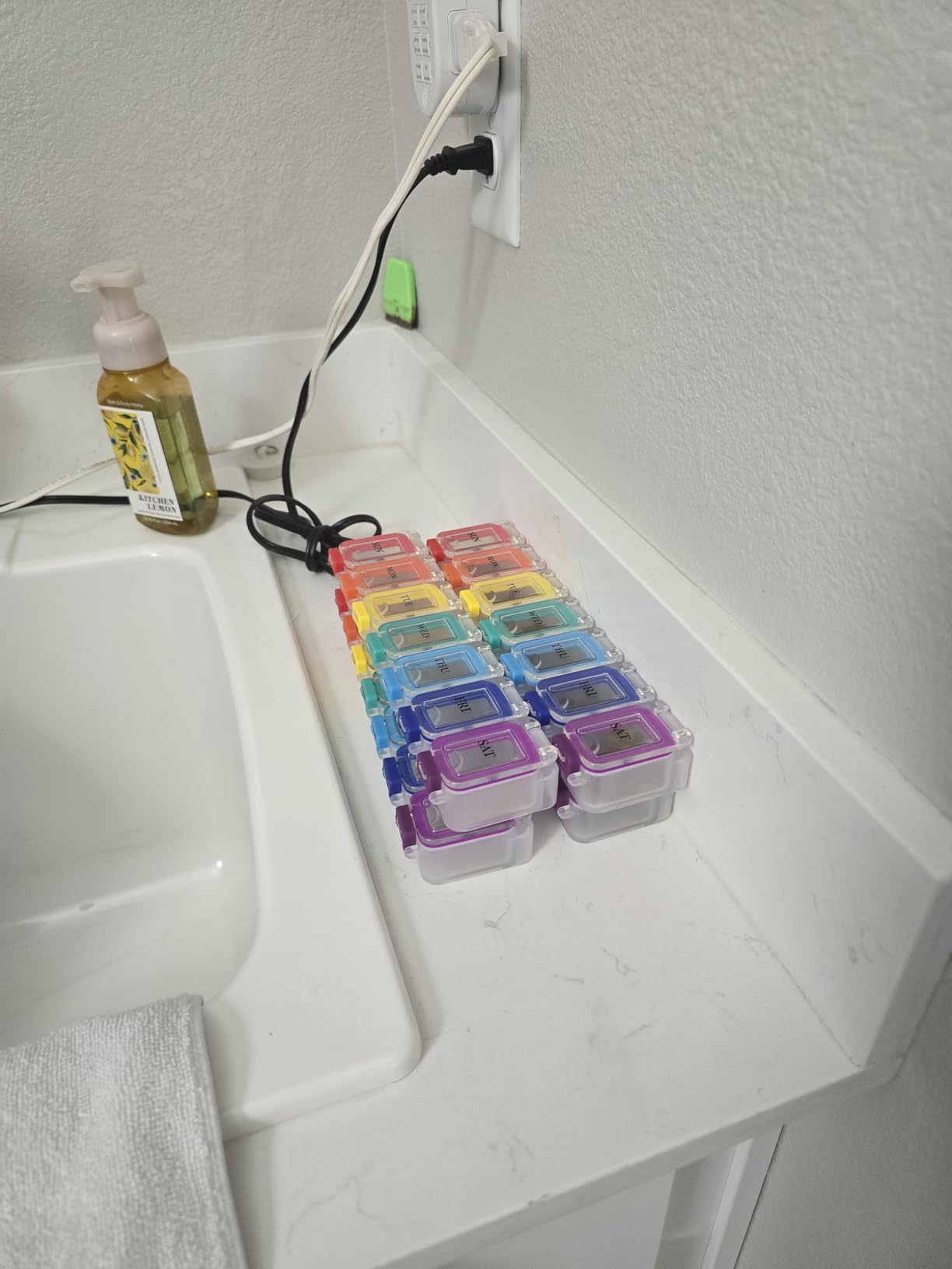 Weekly Pill Organizer 1 time a Day – Pill Box 7 Day with Enhanced Waterproof Seal, Large compartments Hold Big Vitamins & Supplements, Upgraded Locking lids, for Home & Travel use, Durable Hard case customer photo 2