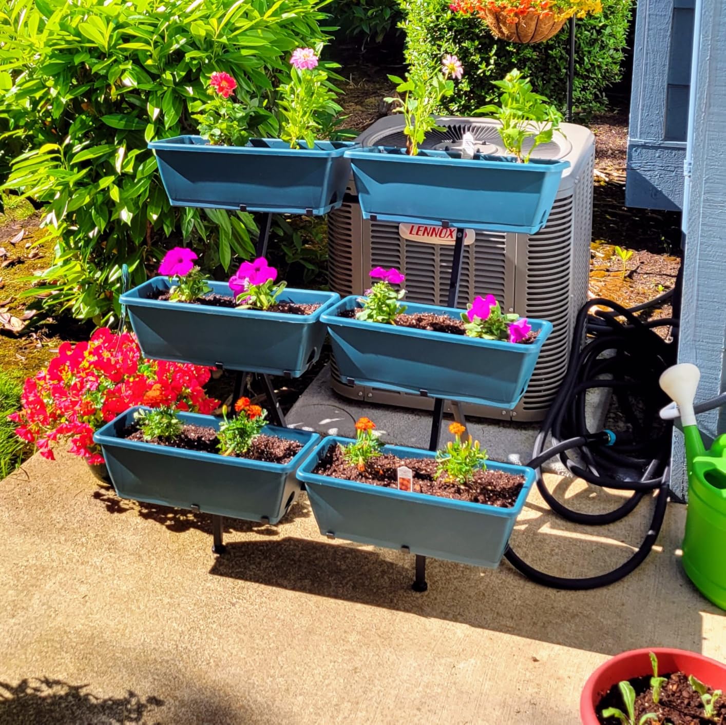 Raised Garden Beds Outdoor with Planter Boxes Vertical Raised Bed with Legs | Freestanding Garden Boxes for Gardening, Elevated Herb Garden Planter with Water Drainage for Patio, Balcony, Backyard, Black customer photo 1