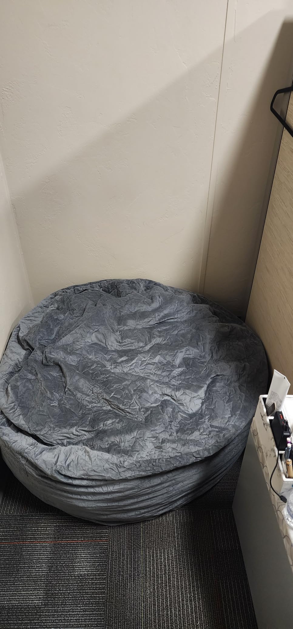 Kromax Bean Bag Chair with Filling Included, Large 4FT Comfy Bean Bag Chairs for Adults, Teens, Memory Foam, Machine Washable Thick Dutch Velvet Cover, for Living Room, Den, or Bedroom, Dark Grey customer photo 2