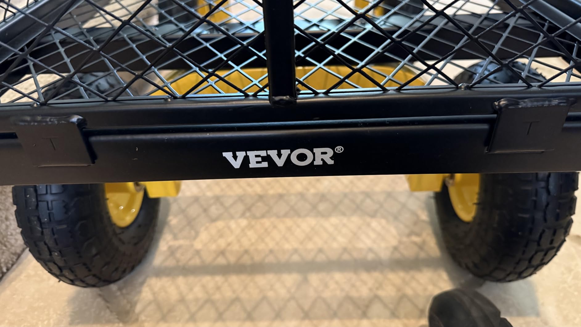 VEVOR Heavy Duty Steel Garden Cart 900 lbs Garden Wagon Cart on Wheels | Outdoor Metal Yard Utility Wagon with 10