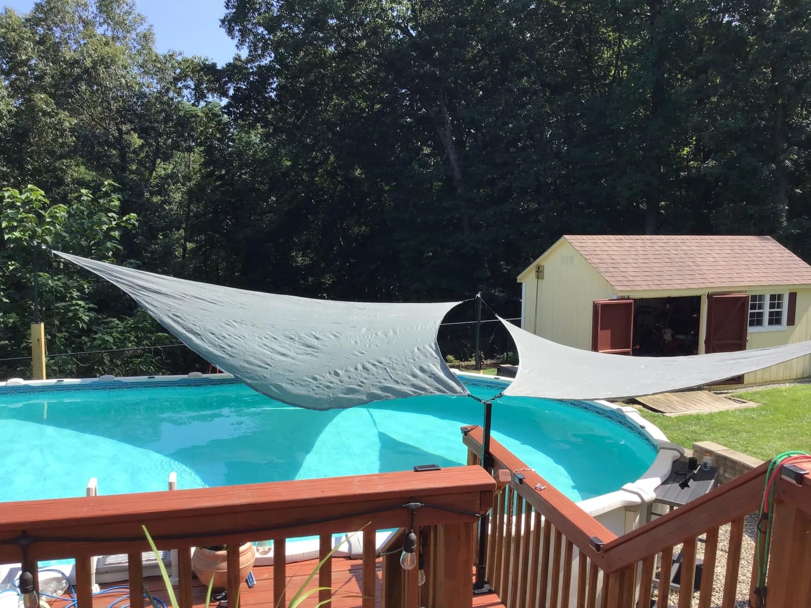 Royal Shade 20' x 20' x 28.3' Beige Triangle Sun Shade Sail for Patio customer photo 1