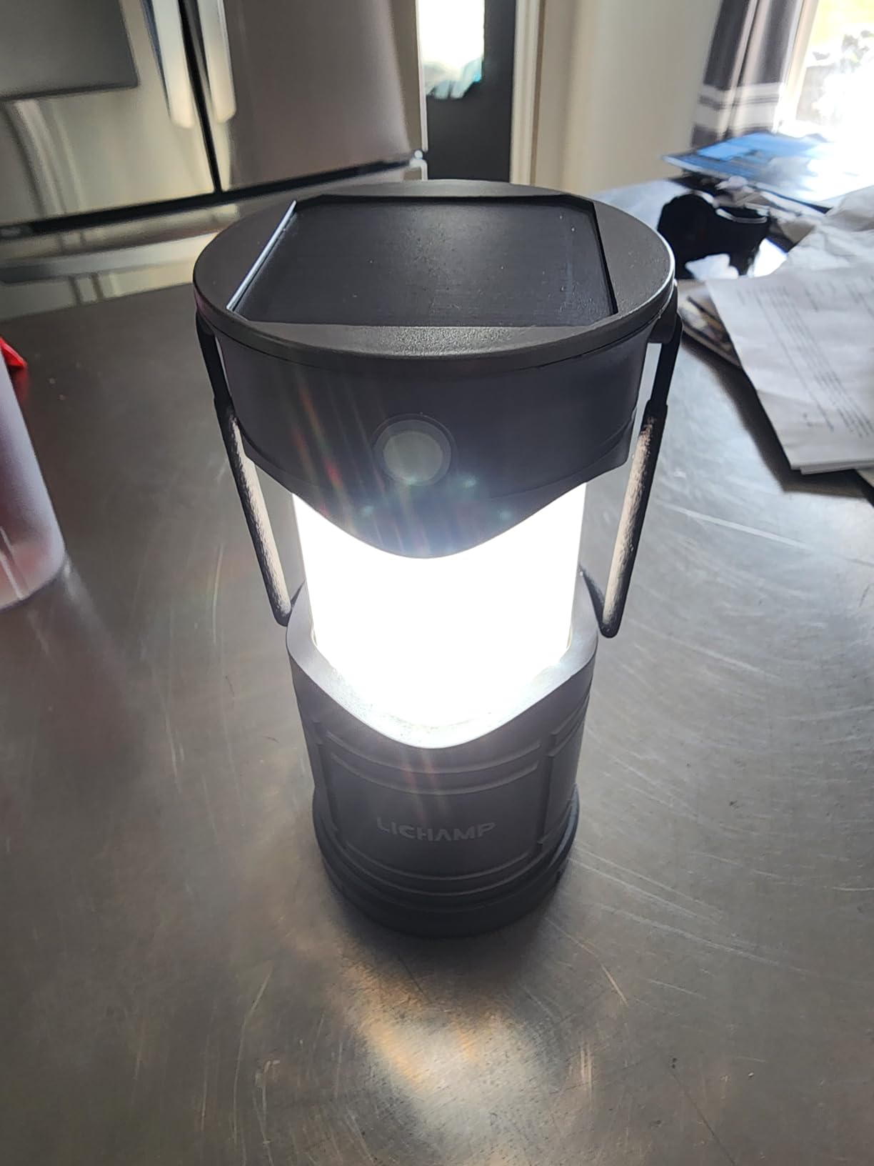 Lichamp 4-Pack Solar Camping Lantern, USB Rechargeable LED Lanterns Battery Powered Pop Up Flashlight Lamps with Three Modes Power for Power Outages Hurricane Supplies Emergency Indoor & Outdoor customer photo 1