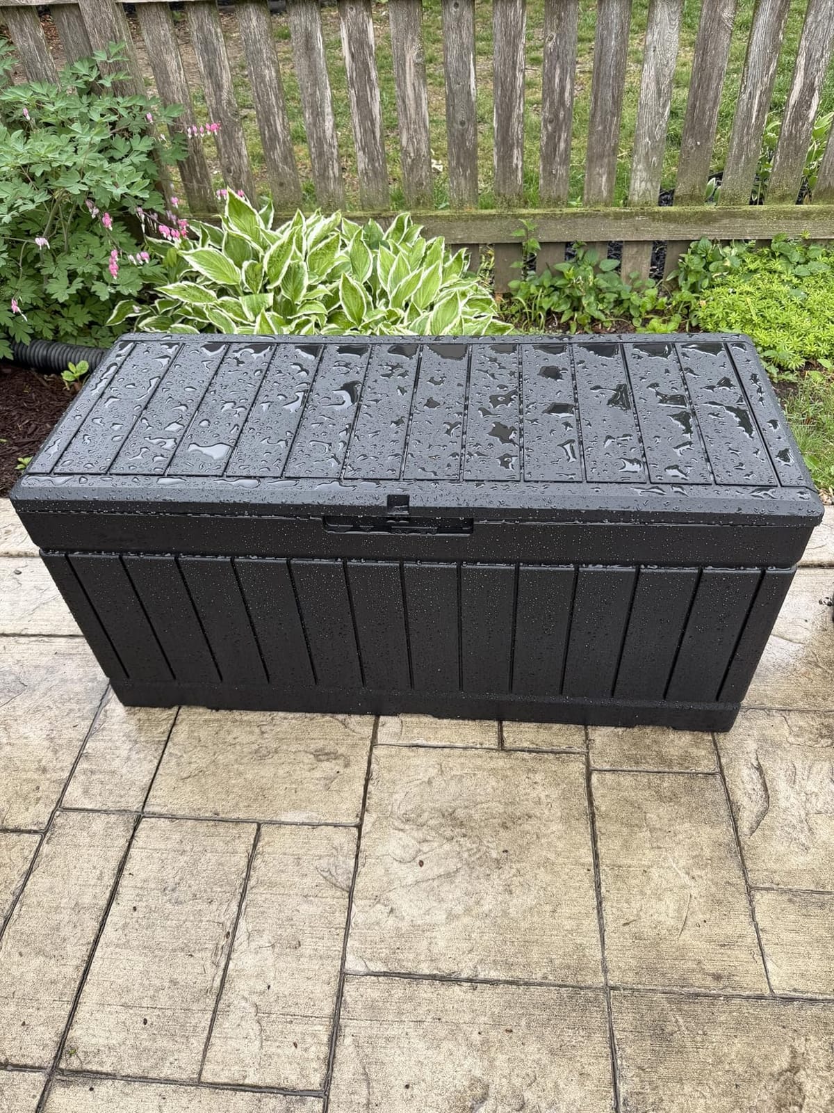 Devoko 78 Gallon Deck Box, Waterproof Resin Outdoor Storage Box | Outdoor Storage Bench Lockable for Outside and Patio Furniture, Garden Tools and Pool Supplies customer photo 1