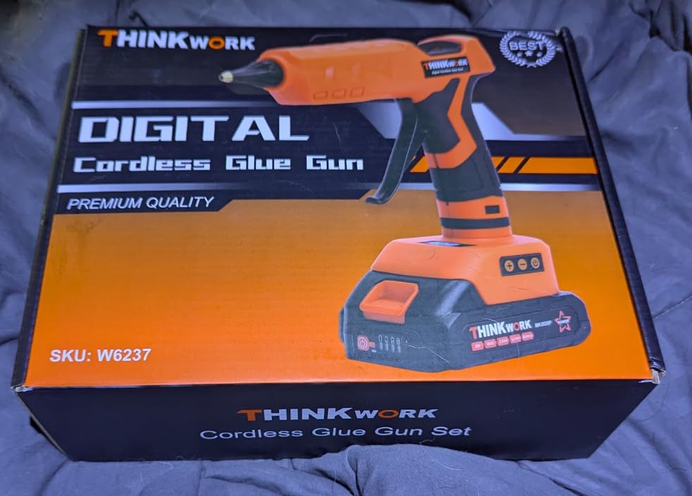 THINKWORK 20V Cordless Glue Gun with 32 Glue Sticks - Digital Display | Drip-Free Fast Heating Full Size Heavy Duty Hot Glue Gun for Crafts DIY, Repair, Gift customer photo 1