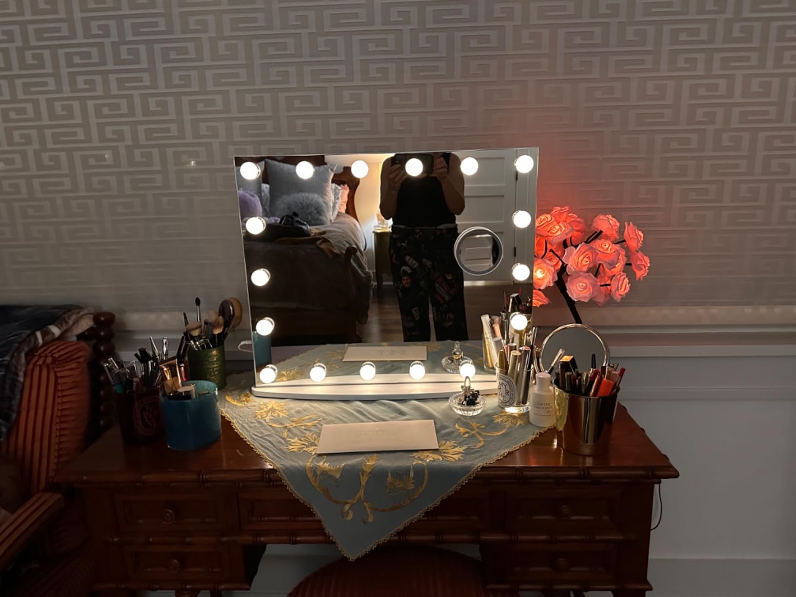 LUXFURNI Vanity Mirror with Lights, 23.6