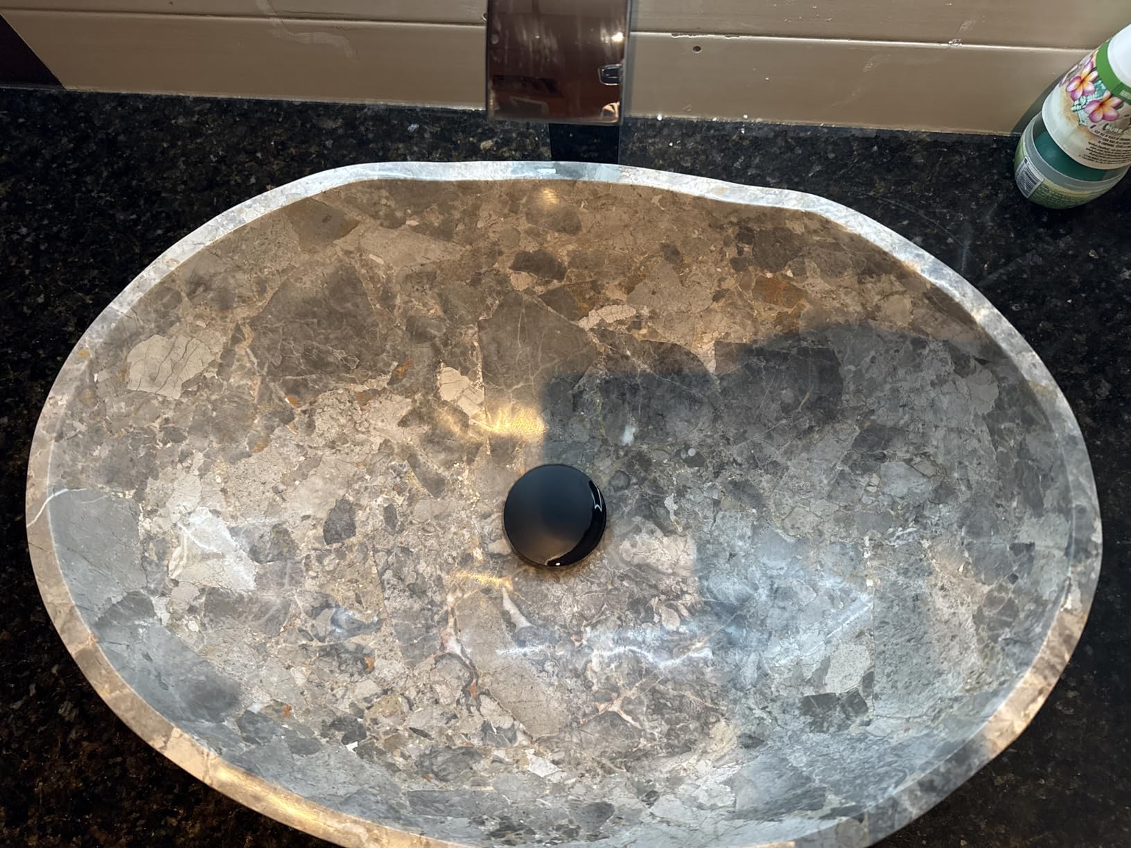 White Marble Canoe Vessel Sink, Hand-Carved, 20