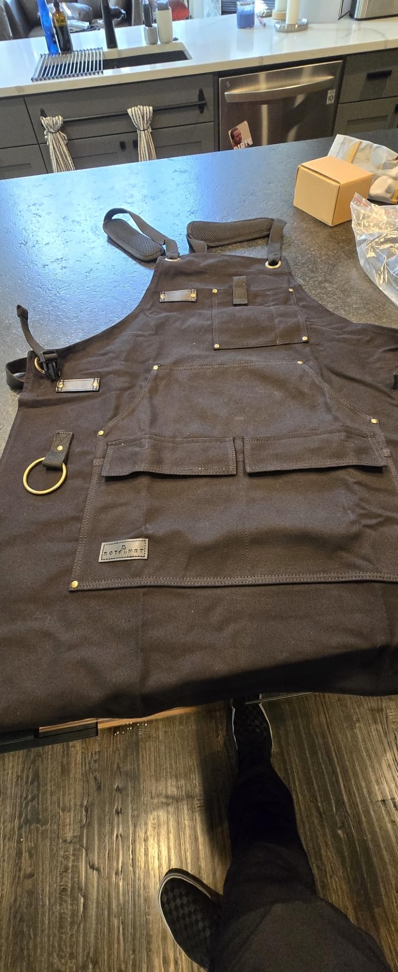 ROTANET Woodworking Apron for Men, Waterproof Canvas Work Aprons for Shop customer photo 1