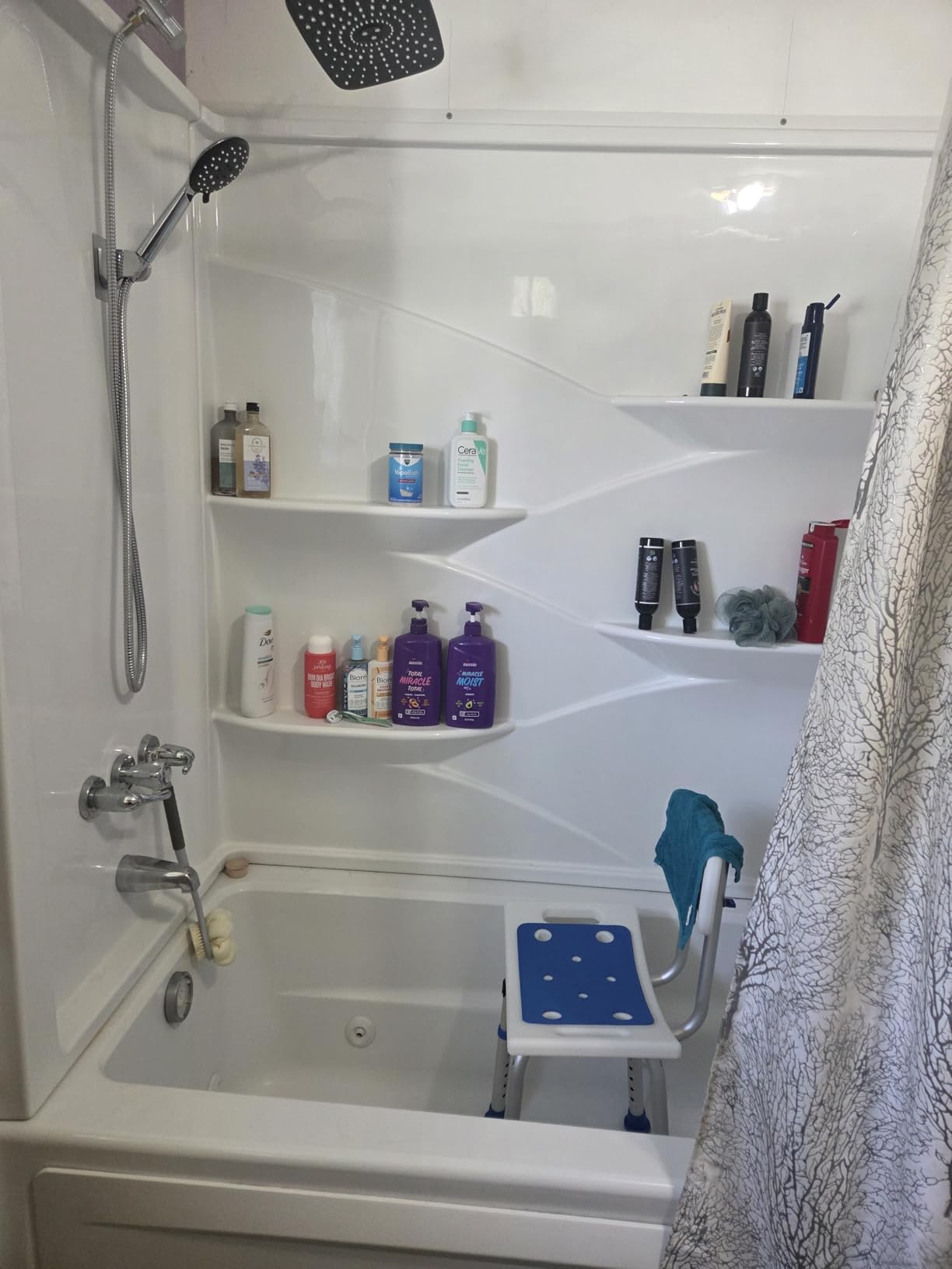HOMLAND Shower Chair for Inside Shower with Removable Back, Aluminum Frame customer photo 1