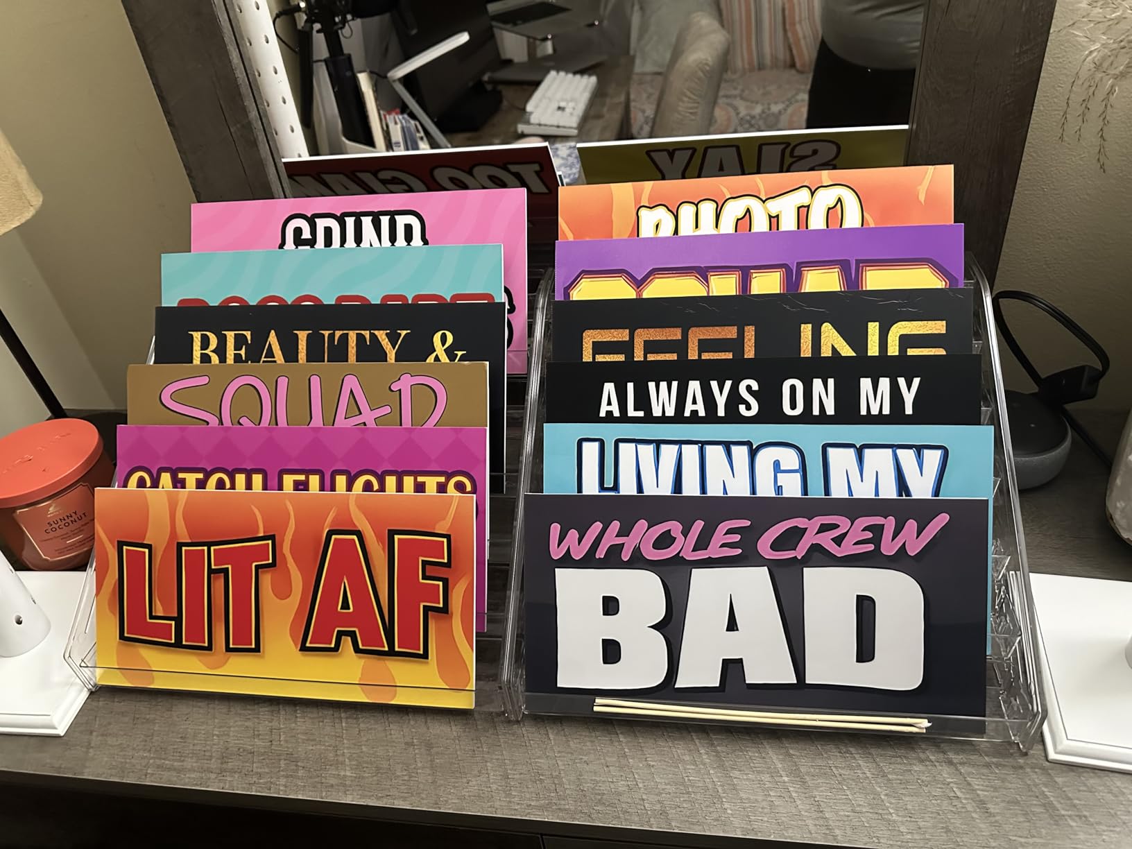2 Pack 7-Tier Acrylic Card Display Stand, Sticker Display Rack Holder customer photo 1