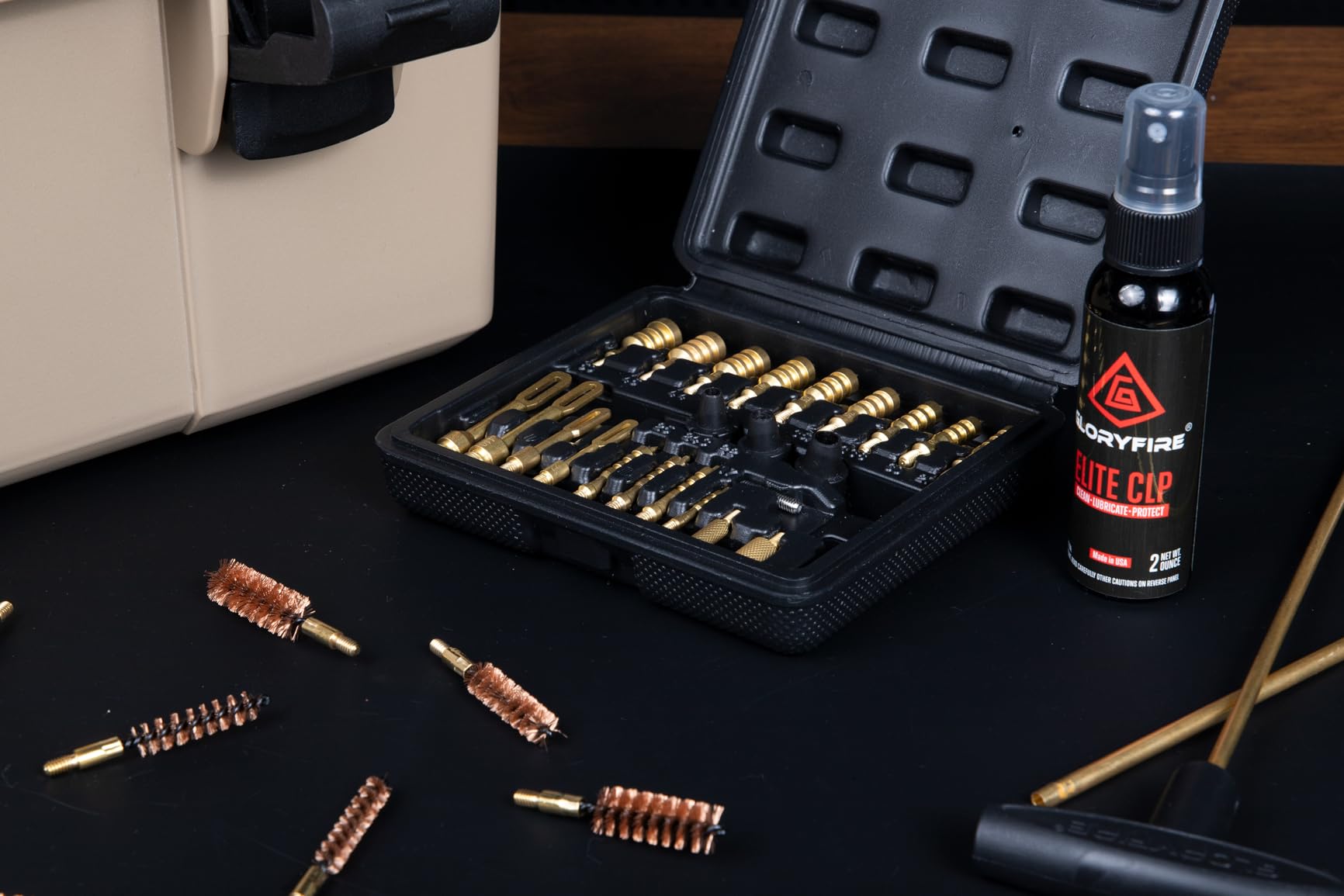 GLORYFIRE Deluxe 378-Pack Universal Gun Cleaning Kit with Mat | Highly Effective Cleaning Solutions, All-Brass Brushes/Jags, Reinforced Rods, Mops, 1oz & 2oz Oil for Hunting and Shooting customer photo 2