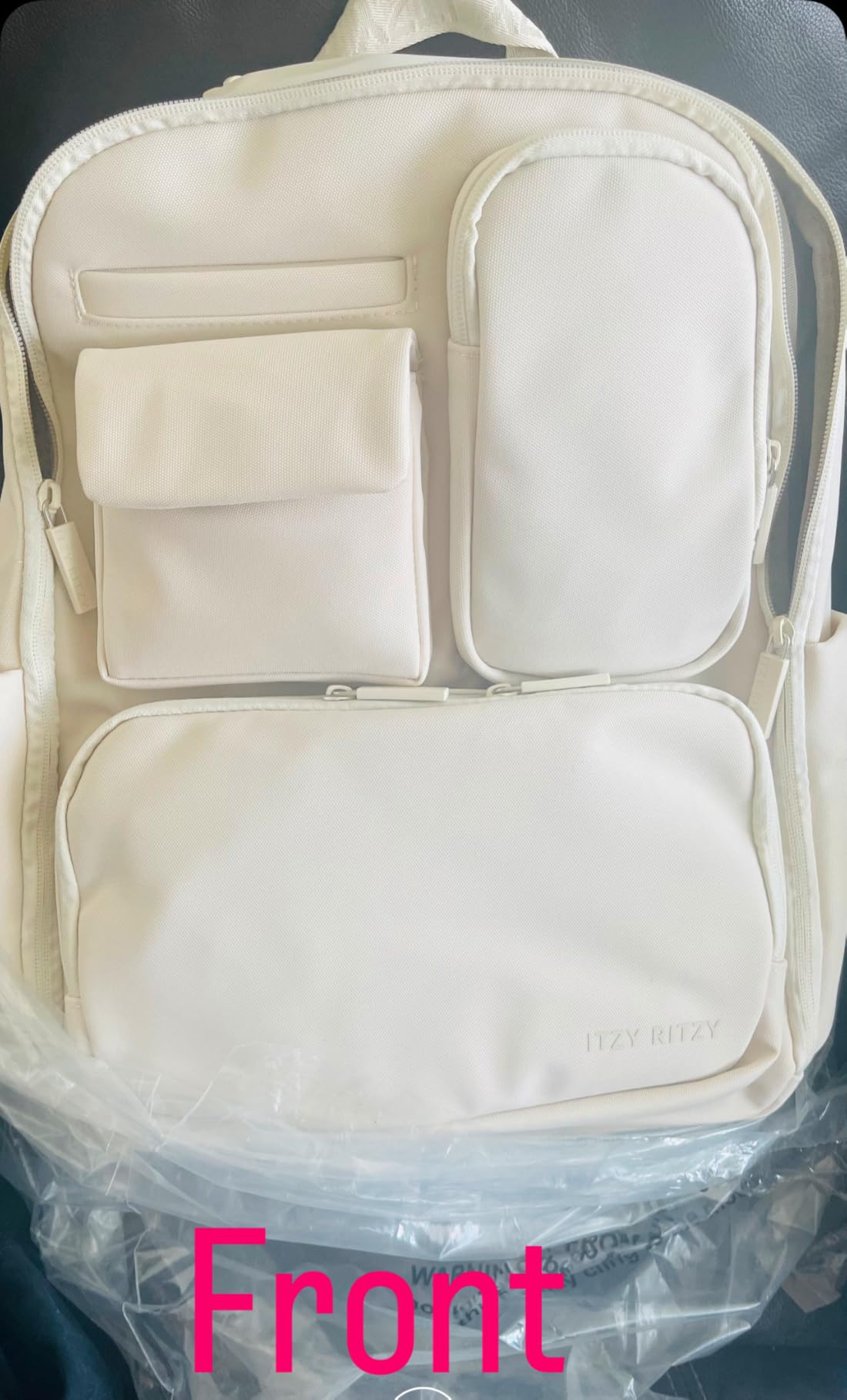 Itzy Ritzy Utility Diaper Bag Backpack, 17 Pockets w/Changing Pad (Mocha) customer photo 2