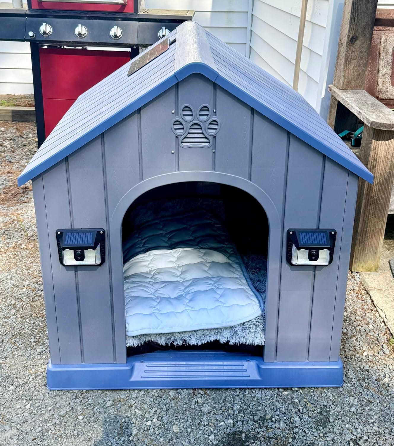 DRATO Large Dog House Indoor Outdoor, Blue, 38.62×36.26×38.07 in customer photo 1