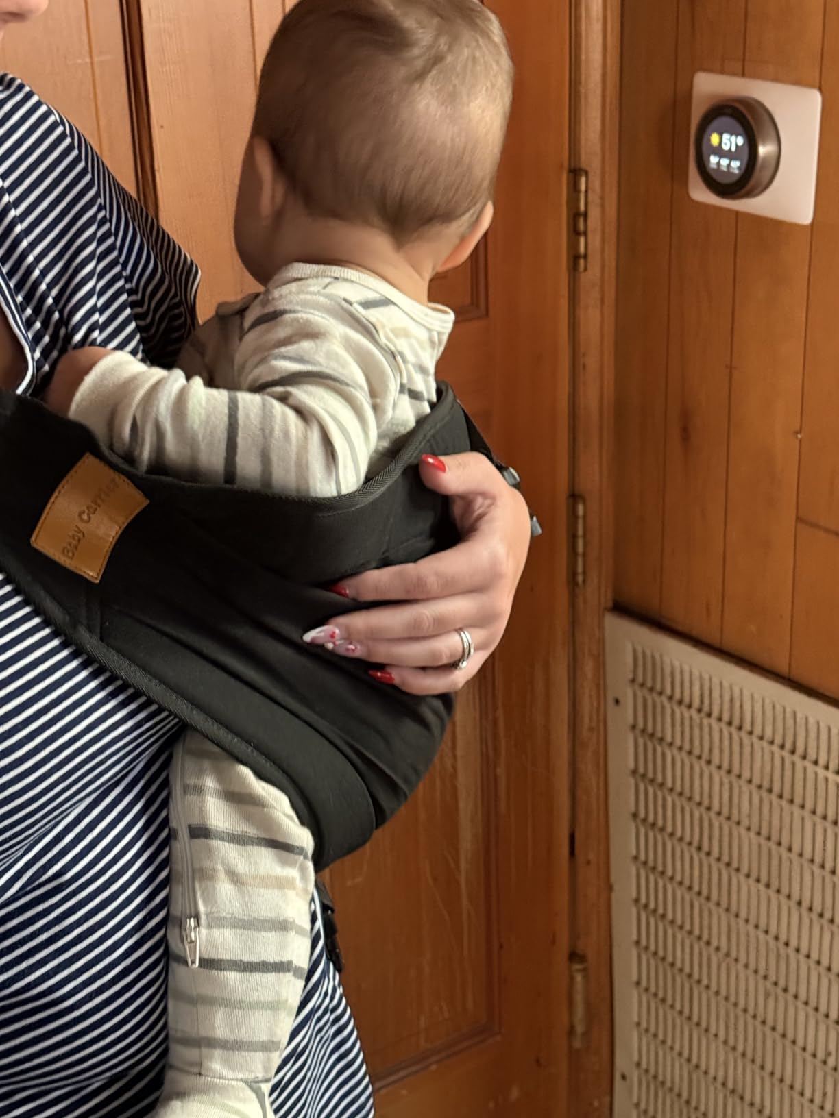 Plus Size Baby Sling Carrier - Baby Carrier Extended Adjustable Design for Larger Kids, Breathable Anti-Slip Support up to 45 lbs, ASTM Certified (Plus-Black) customer photo 1