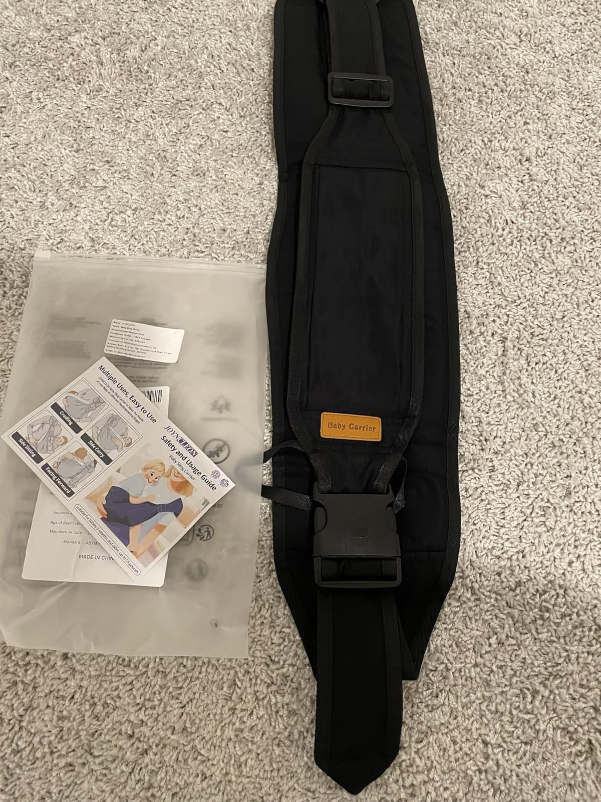 Plus Size Baby Sling Carrier - Baby Carrier Extended Adjustable Design for Larger Kids, Breathable Anti-Slip Support up to 45 lbs, ASTM Certified (Plus-Black) customer photo 2