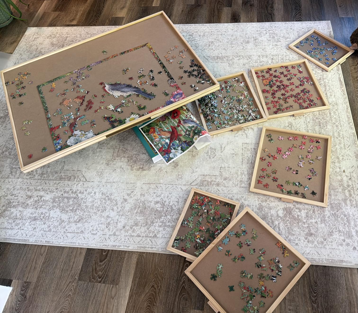 ALL4JIG 1000 Pieces Rotating Puzzle Board with 6 Drawers and Cover, 22.44