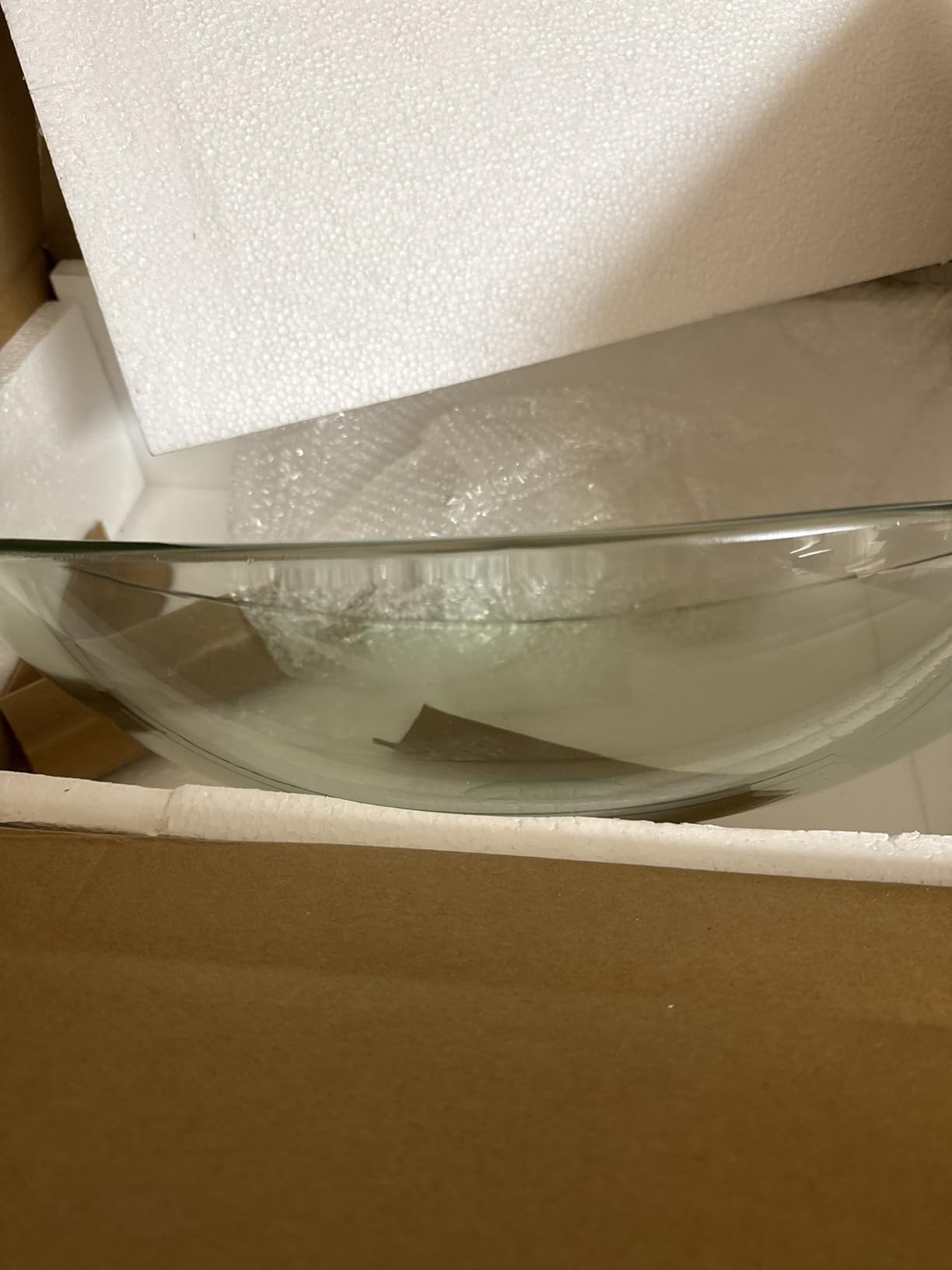 YIMAI Clear Glass Vessel Sink, 13.8