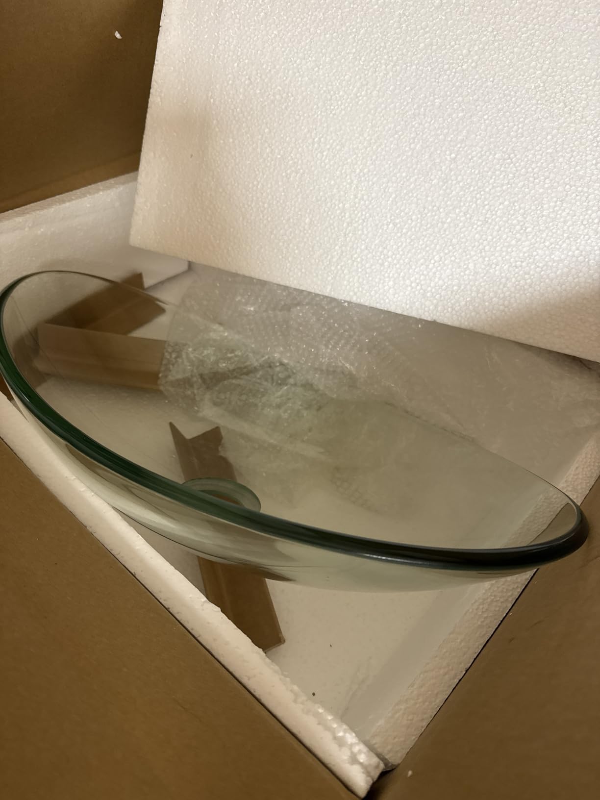 YIMAI Clear Glass Vessel Sink, 13.8