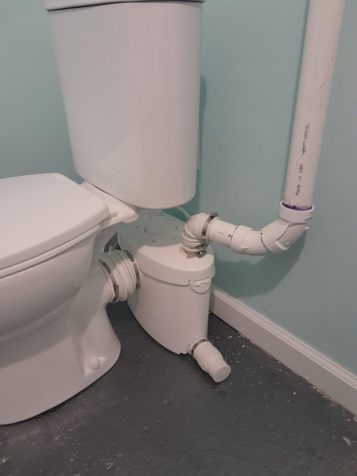 Simple Project 750W Macerating Toilet System with 4-Inlet, Extension Pipe | Upflush Toilet System for Basement, Modern Toilet Bowls with Toilets Tank & Pump Macerator Pump- Easy Install, Space Saving customer photo 2