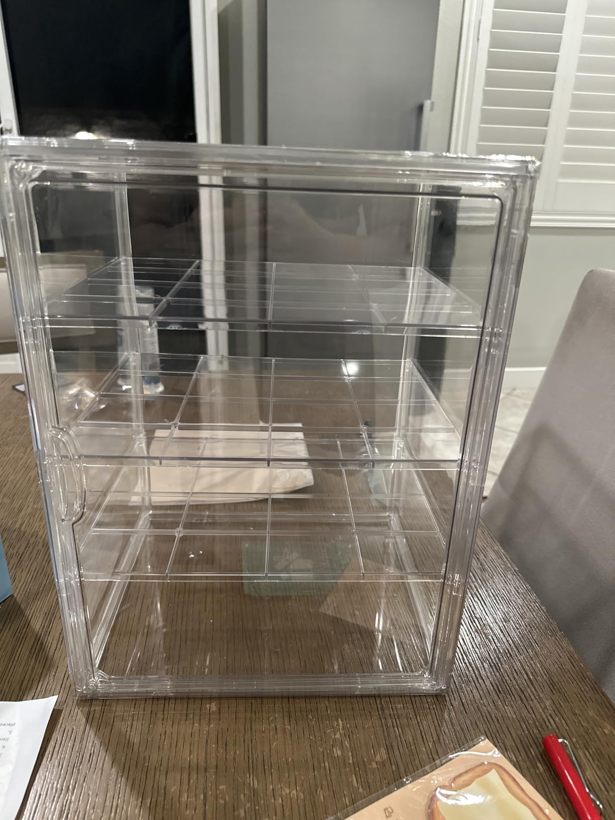 Pastry Display Case,Large Bakery Cookie Display Stand for Kitchen Countertop,4 Layers Adjustable Clear Bread Storage with Magnetic Door Bread Box and Cupcake Kitchen Counter 15.5x11.4x9.8 Inch customer photo 2