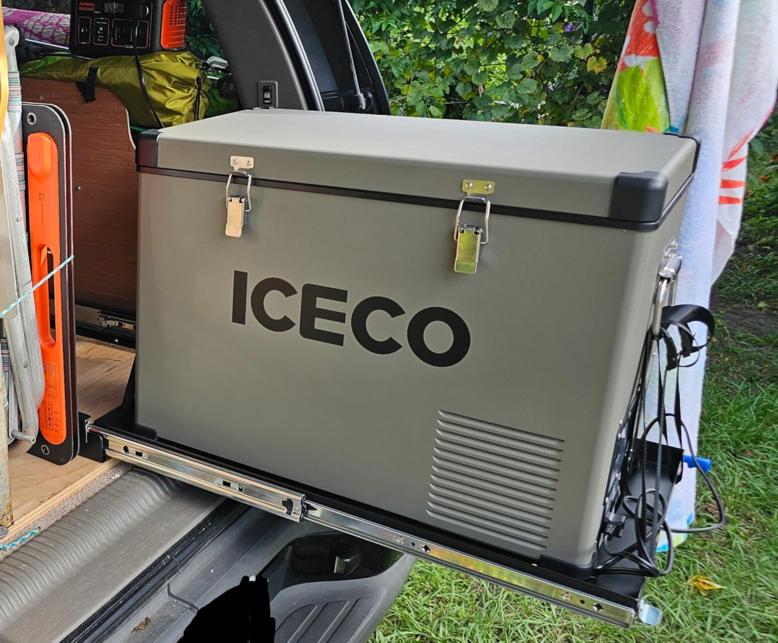 BODEGACOOLER Car Fridge Slide, Inner 29.4 x 17.2in, Vehicle Refriderator Slider with 4 Buckle Straps, Max 220 LBS/100Kg customer photo 2