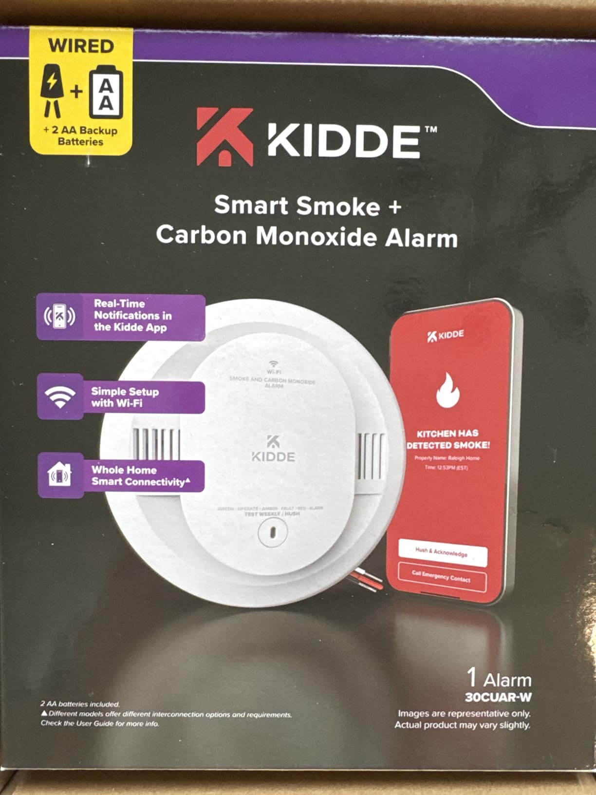 Kidde Hardwired Kidde App Enabled Smart Smoke and Carbon Monoxide Detector, AA Battery Backup, Voice Alerts, Interconnected Alarm customer photo 2