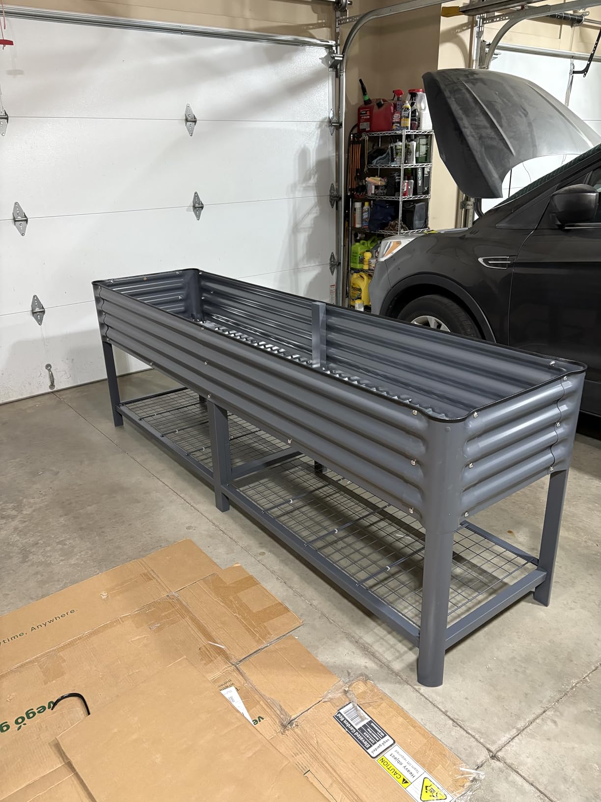 Vego garden Elevated Raised Garden Bed, 2' x 4' Outdoor Planters Boxes with Legs & Storage Rack for Patio, 700 Lbs Weight Capacity, Raised Beds for Gardening Herbs Vegetables, Olive Green customer photo 2