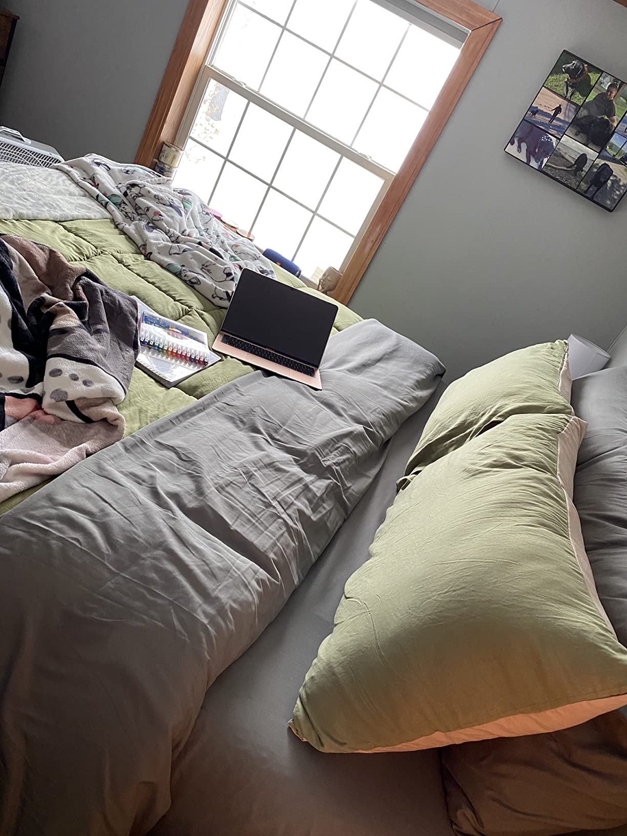 Feather Down Duvet Insert Queen Size, 100% Organic Cotton White | Lightweight Washable Fluffy Down Bed Comforter, Natural Non-Toxic, OEKO-TEX & OCS Certified, All Season 90x90 in customer photo 1