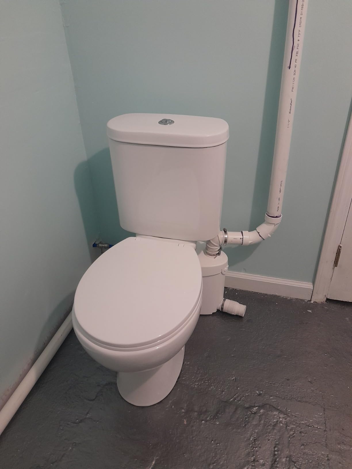 Simple Project Macerating Toilet System with 4-Inlet & 500W Macerator Pump | Upflush Toilet for Basement, Powerful 1.6GPF Flush & Quiet, Durable Pump, Extension Pipe - Easy Install, Space Saving customer photo 1