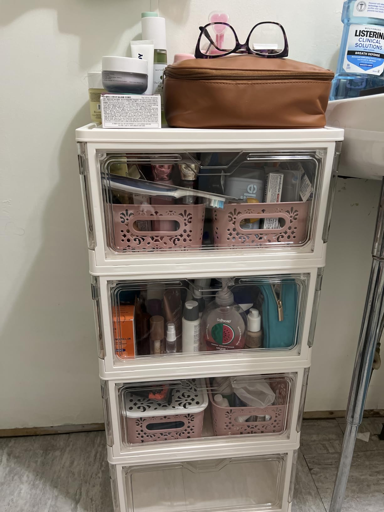Kmiectse Clear Storage Bins with Lids - 4 Tier 23qt Plastic Stackable Bins customer photo 2