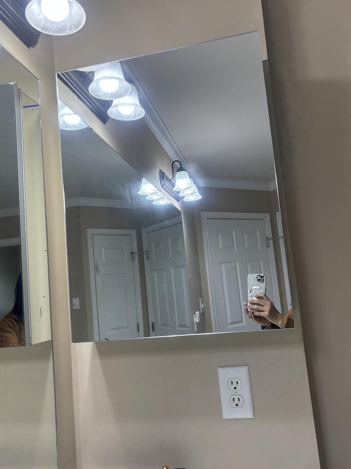 Medicine Cabinet Mirror,Bathroom Mirror with Storage 20 x 26 in | Bathroom Medicine Cabinet With Mirror And Adjustable Shelves, Aluminum Recessed or Wall Mounted Medicine Cabinets customer photo 2