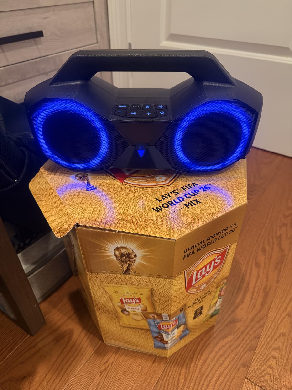 OZJ Outdoor Bluetooth Speaker: 80W Peak Powerful Loud Bass Sound, Wireless | 20H Playtime IPX7 Waterproof RGB Lights - Portable Handle with TWS Pairing for Party Beach Backyard Poolside (Black) customer photo 1