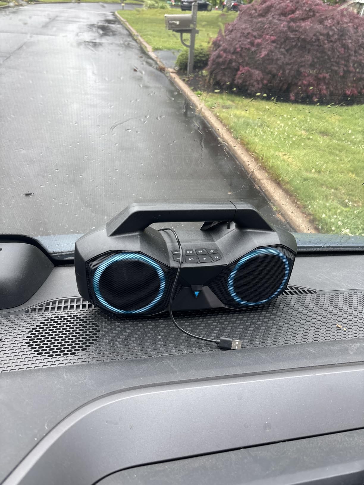 OZJ Outdoor Bluetooth Speaker: 80W Peak Powerful Loud Bass Sound, Wireless | 20H Playtime IPX7 Waterproof RGB Lights - Portable Handle with TWS Pairing for Party Beach Backyard Poolside (Black) customer photo 2
