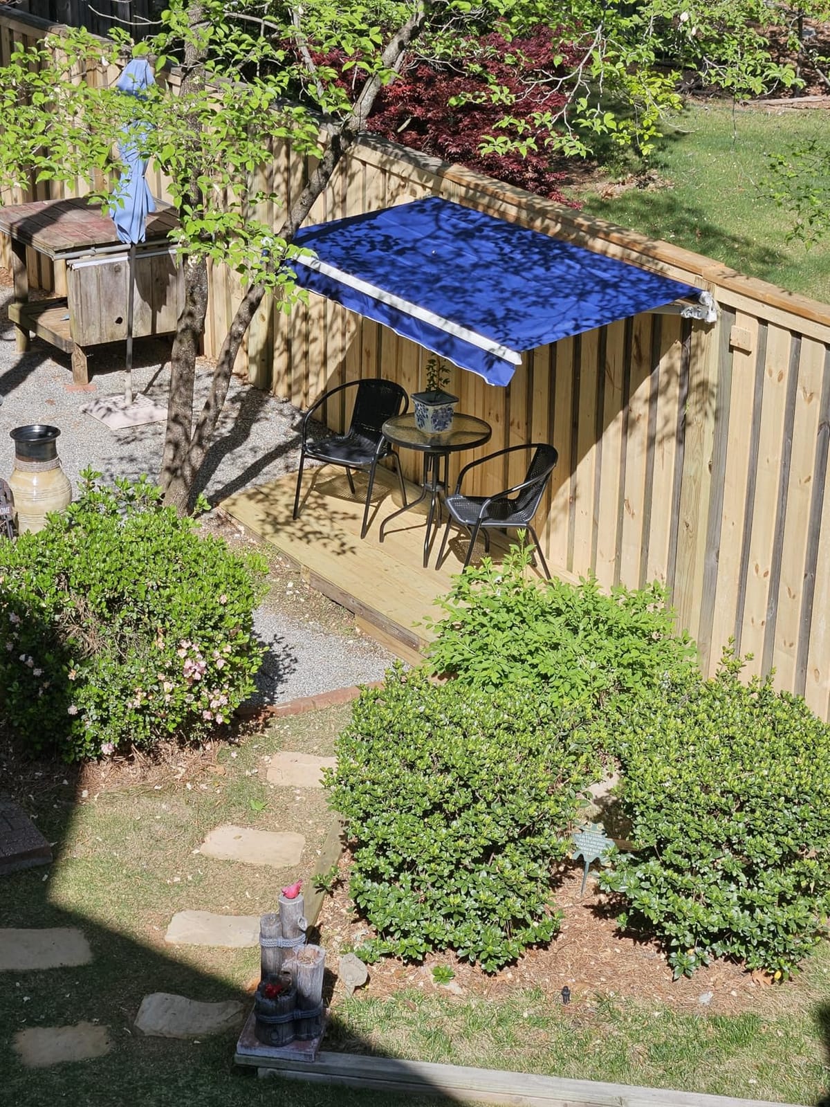 13' x 8' Manual Retractable Awnings, Patio Awning Sunshade Shelter Cover with Crank Handle, 280g/m2 UV & Water-Resistant Fabric, Outdoor Canopy Sunsetter Awnings for Balcony Yard Deck, Gray customer photo 1