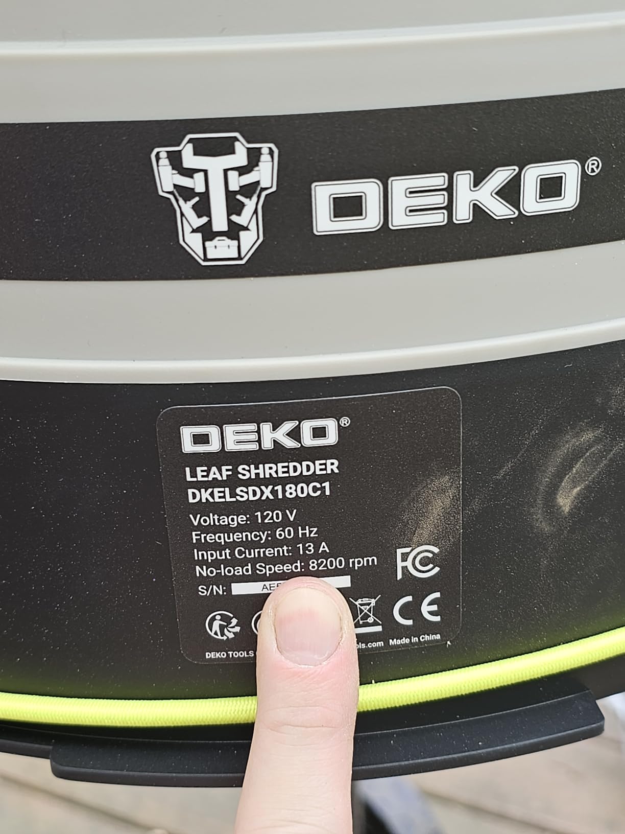 Electric Leaf Mulcher/Shredder: DEKOPRO 15-Amp 8200RPM Motor for 17:1 Reduction Ratio, Adjustable Control Dia with Leaf Scoops Spade, Collection Bag & 20 Cutting Lines customer photo 1