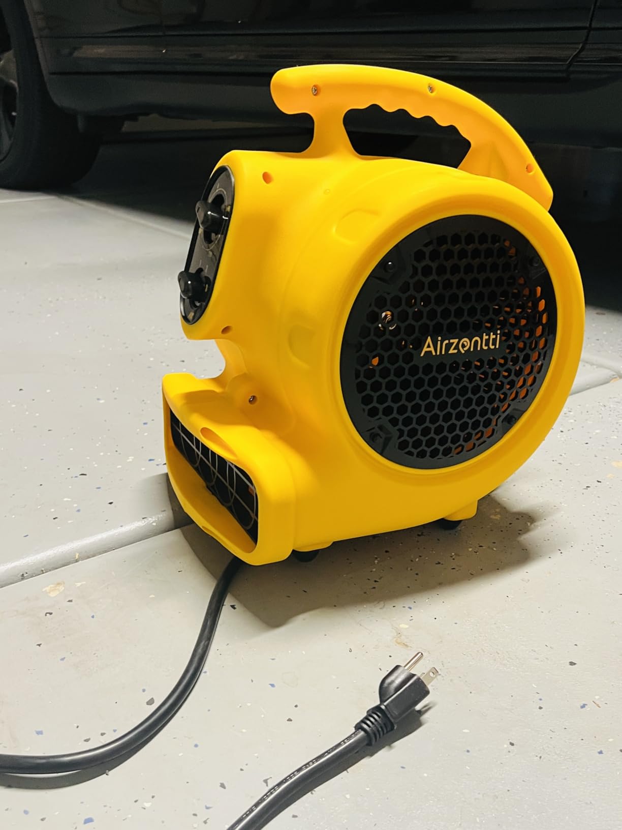 1100 CFM 3-Speed Industrial Air Mover Floor Blower Fan with Timer | 1/4 HP Industrial Heavy Duty Fan, Stackable Air Blower Fan, High Velocity Utility Fan for Carpet, Floor, Water Damage, Yellow customer photo 2
