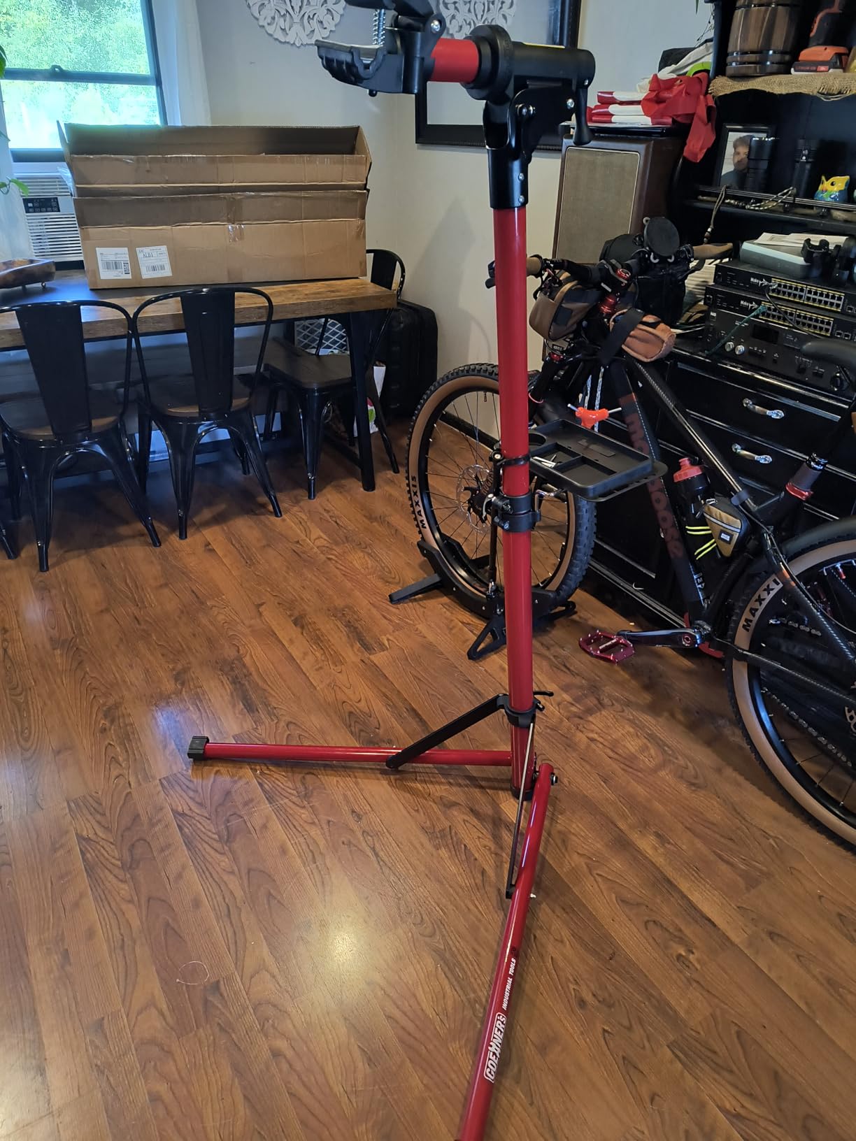 GOEHNER's Upgrade 2.0 Bike Repair Stand (Max 110 lbs) - Portable Aluminum Bicycle Stand Maintenance Workstand with Heavy 360° Clamp Head Made For Electric Bikes, Mountain Road Bike customer photo 1