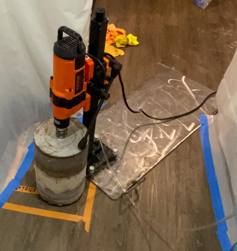 VEVOR Diamond Core Drilling Machine, 0.8-10 in Drilling Diameter, Stand-Mount Dry and Wet Concrete Core Drill Rig with 10 Bits, 470/800 RPM 2-Speed, UNC1 1/4-7 Thread, for Concrete Brick Stone, 2500W customer photo 1