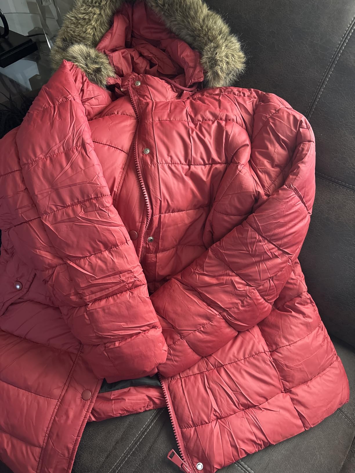 Women's Winter Thickened Down Jacket Warm Long Puffer Coat customer photo 2