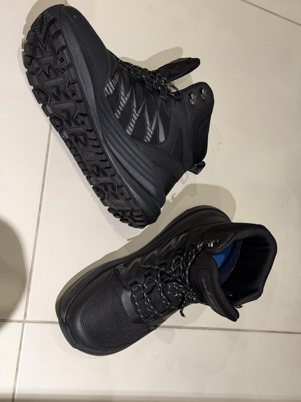 Men's Orthopedic Wide Waterproof Hiking Boots: Comfortable Plantar Fasciitis Work Walking Running Trekking Shoes, Orthotic Non Slip Adventures Ankle Support Trail Mid Boots for Foot Pain Relief customer photo 2