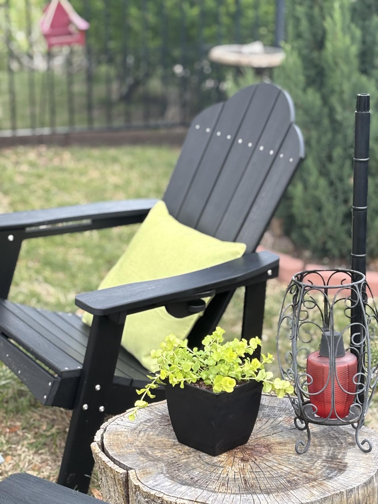 HDPE Adirondack Chairs Set of 4, Black Fire Pit Chairs | All-season weather resistant, ergonomic comfy design, long-time use for patio & resort, holds up to 350 LBS customer photo 2