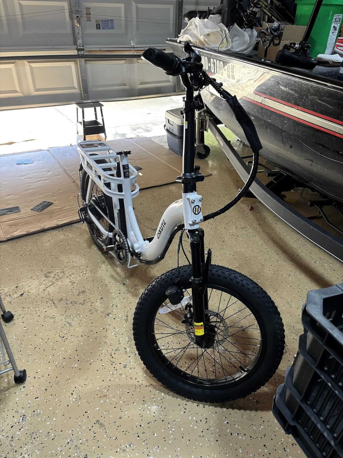 ESKUTE Electric Bike for Adults – 1200W Peak Motor, Folding 20x3 Fat Tire E‑Bike, 48V 13Ah Battery, Step‑Through Cargo Fold Ebike, NFC Unlock, 20+ MPH, 7‑Speed, Up to 55 Miles customer photo 1