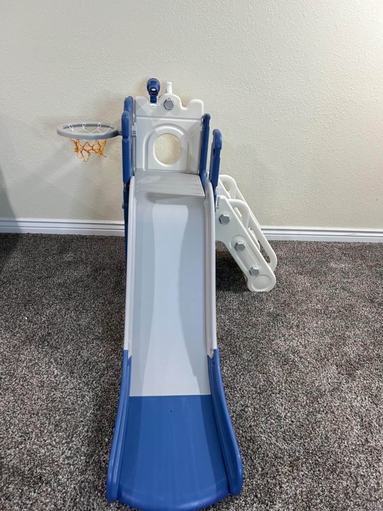 Toddler Slide for Kids, 6 in 1 Slides for Toddler 1-3 Indoor Outdoor | Toddler Slide with Basketball Hoop, Golf Game & Telescope, L-Shaped Baby Slide Climber Playset For Toddlers 1-3, BIERUM customer photo 2