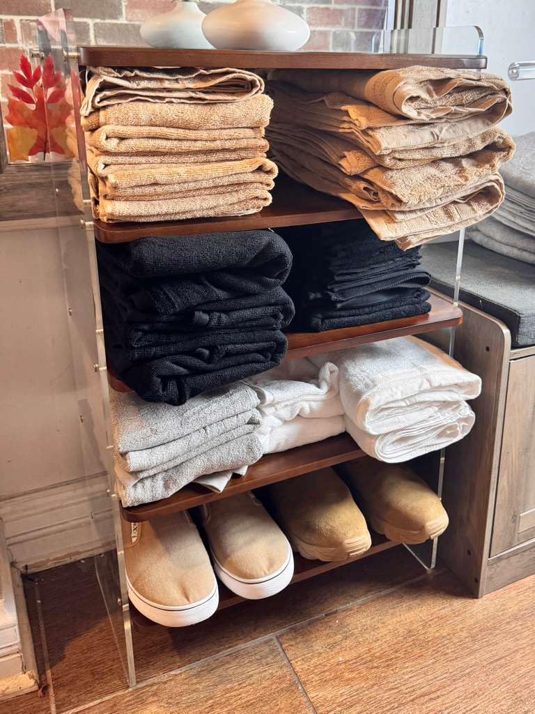 5-Tier Shoe Rack, Wood Acrylic Shoe Shelf, Walnut, 18.9