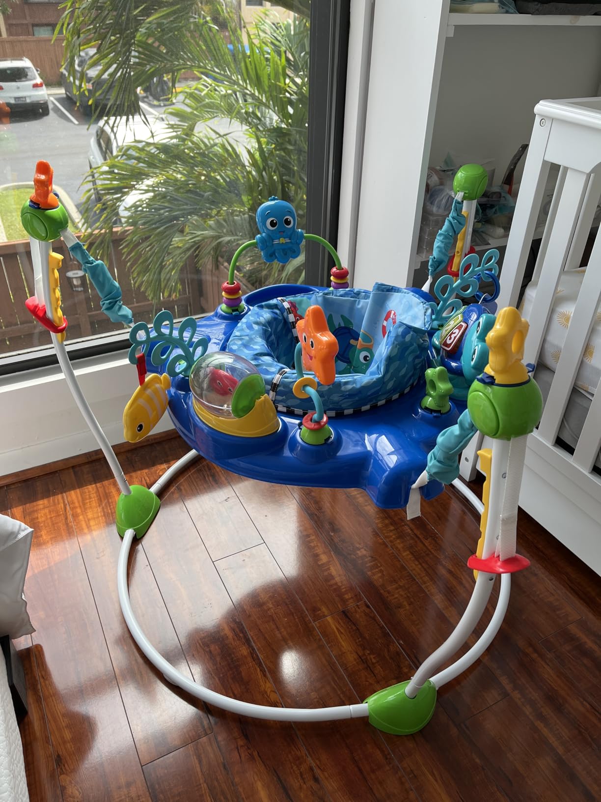 Baby Einstein Farm Explorers Jump & Learn Barnyard 2-in-1 Baby Jumper Activity Center with Interactive Toys, Music, Lights, & Sounds, Ages 6-12 Months customer photo 1