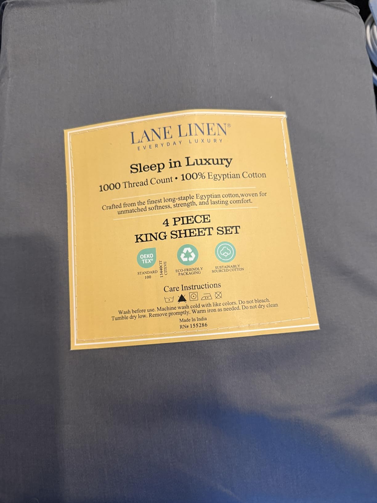 LANE LINEN 100% Egyptian Cotton Sheets King Size Silky Sateen Weave - White | King Size Sheets Set - 4-Piece Set, 16